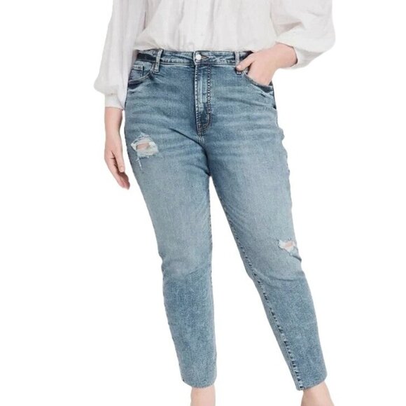 Old Navy High Rise OG Straight Jeans Plus Size 26 Cora Wash Secret Smooth 876708 - Picture 1 of 10